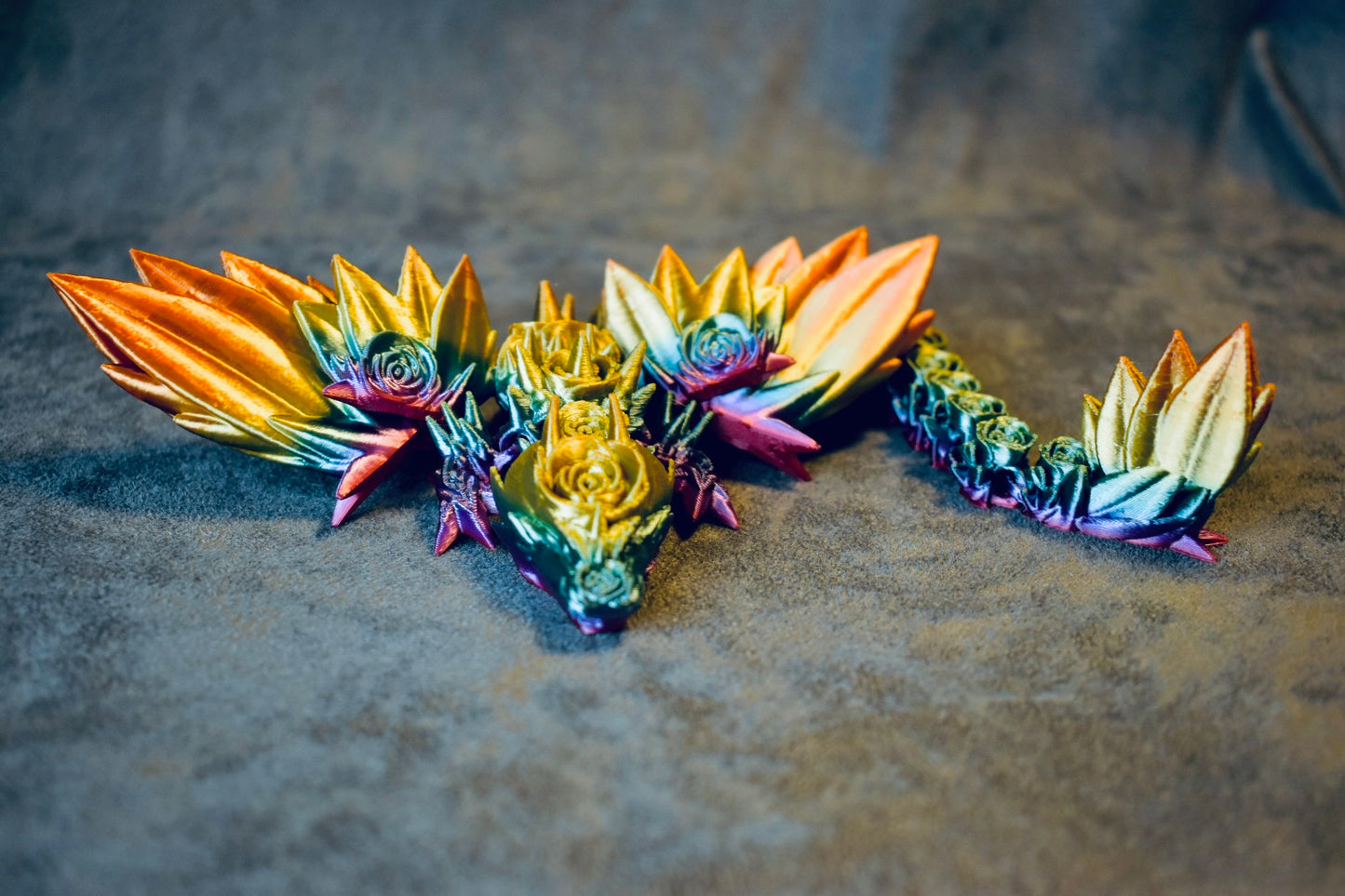 Rainbow Flower Winged Medium Dragon
