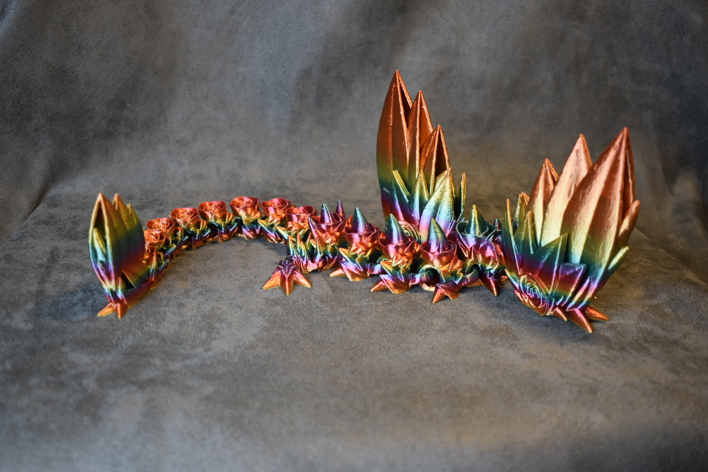 Rainbow Flower Winged Large Dragon
