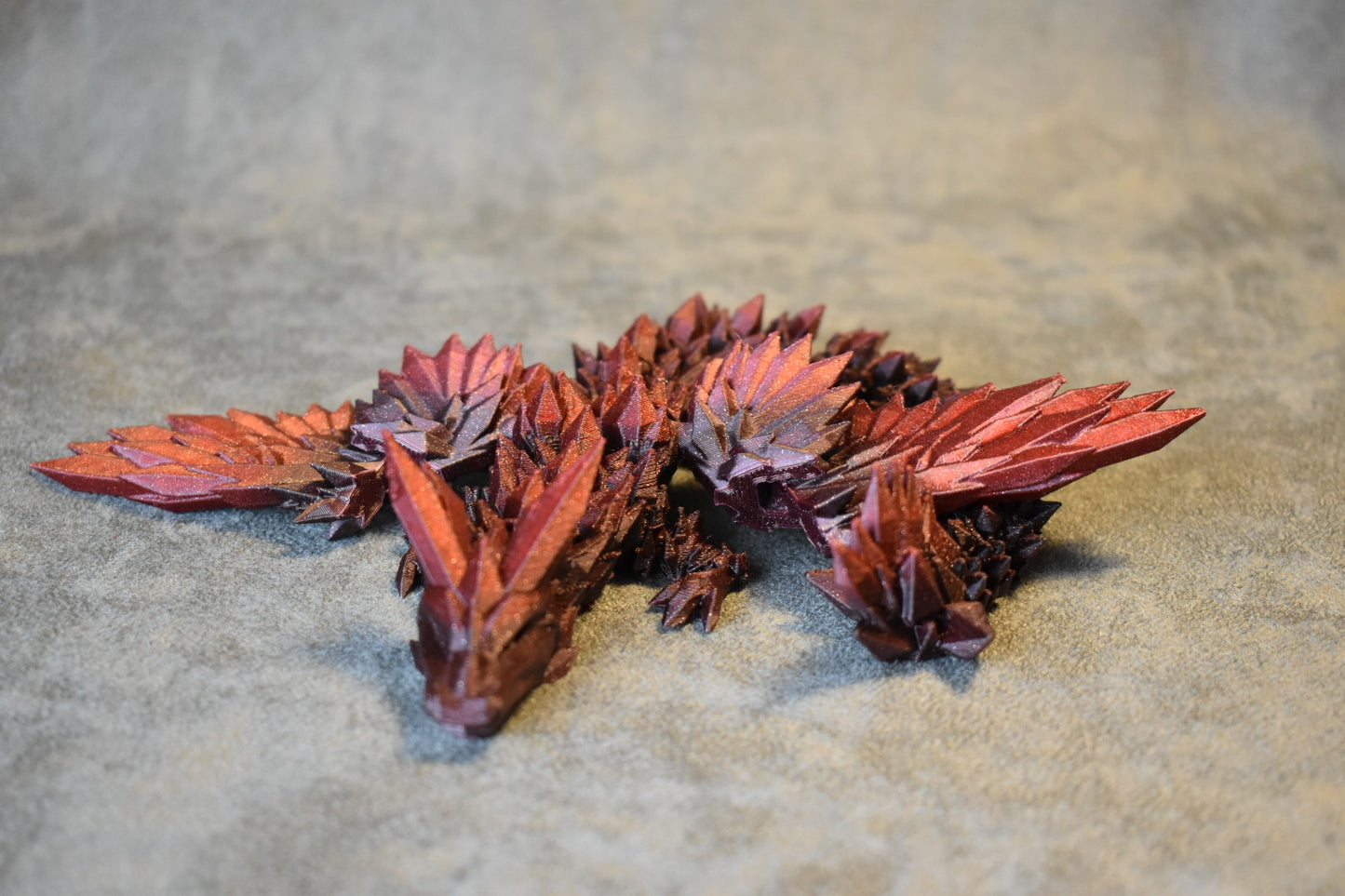 Red & Black Flower Winged Medium Dragon