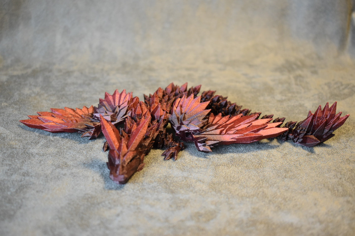 Red & Black Flower Winged Medium Dragon