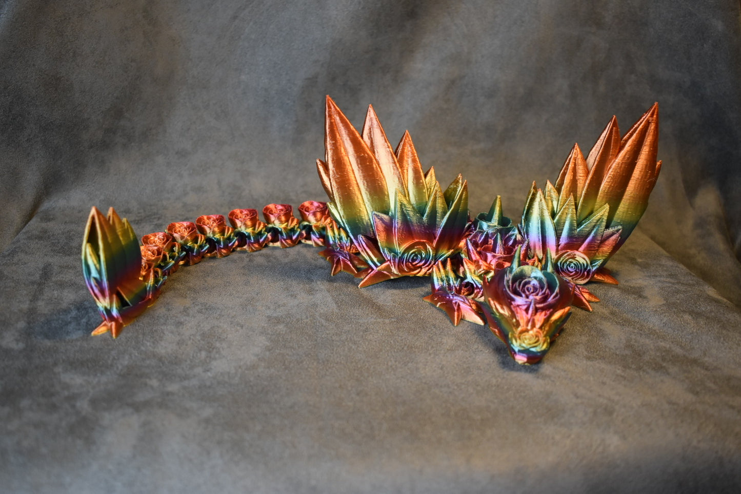 Rainbow Flower Winged Large Dragon