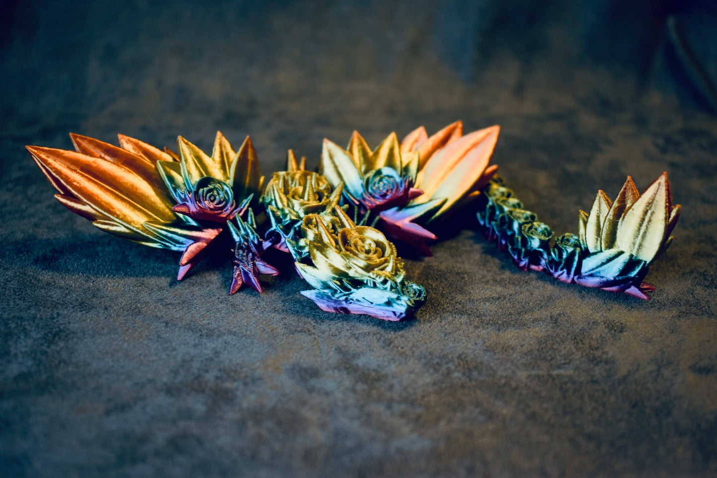 Rainbow Flower Winged Medium Dragon