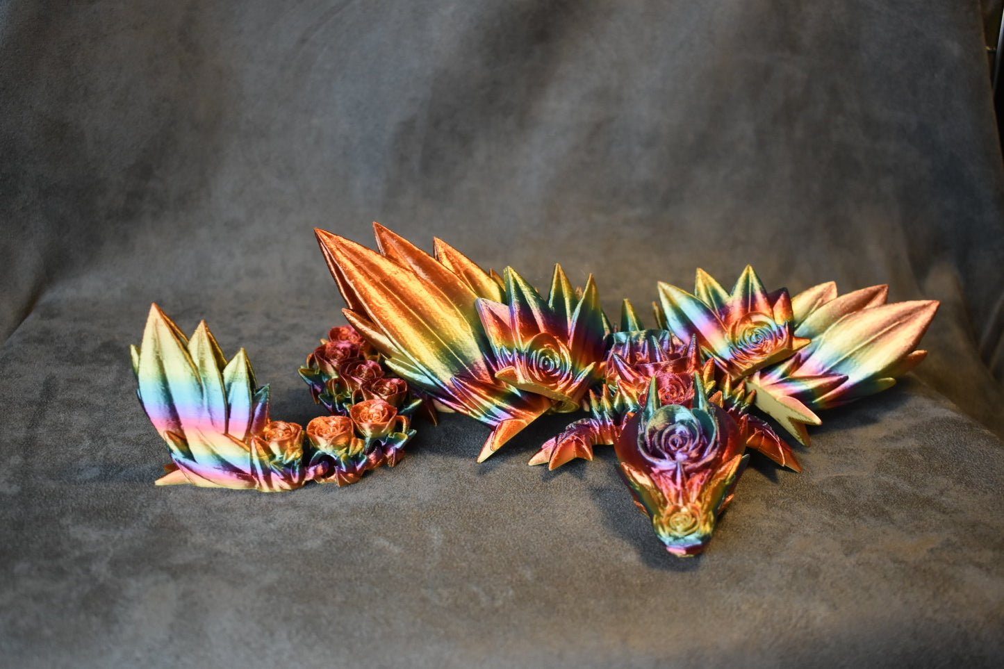 Rainbow Flower Winged Large Dragon