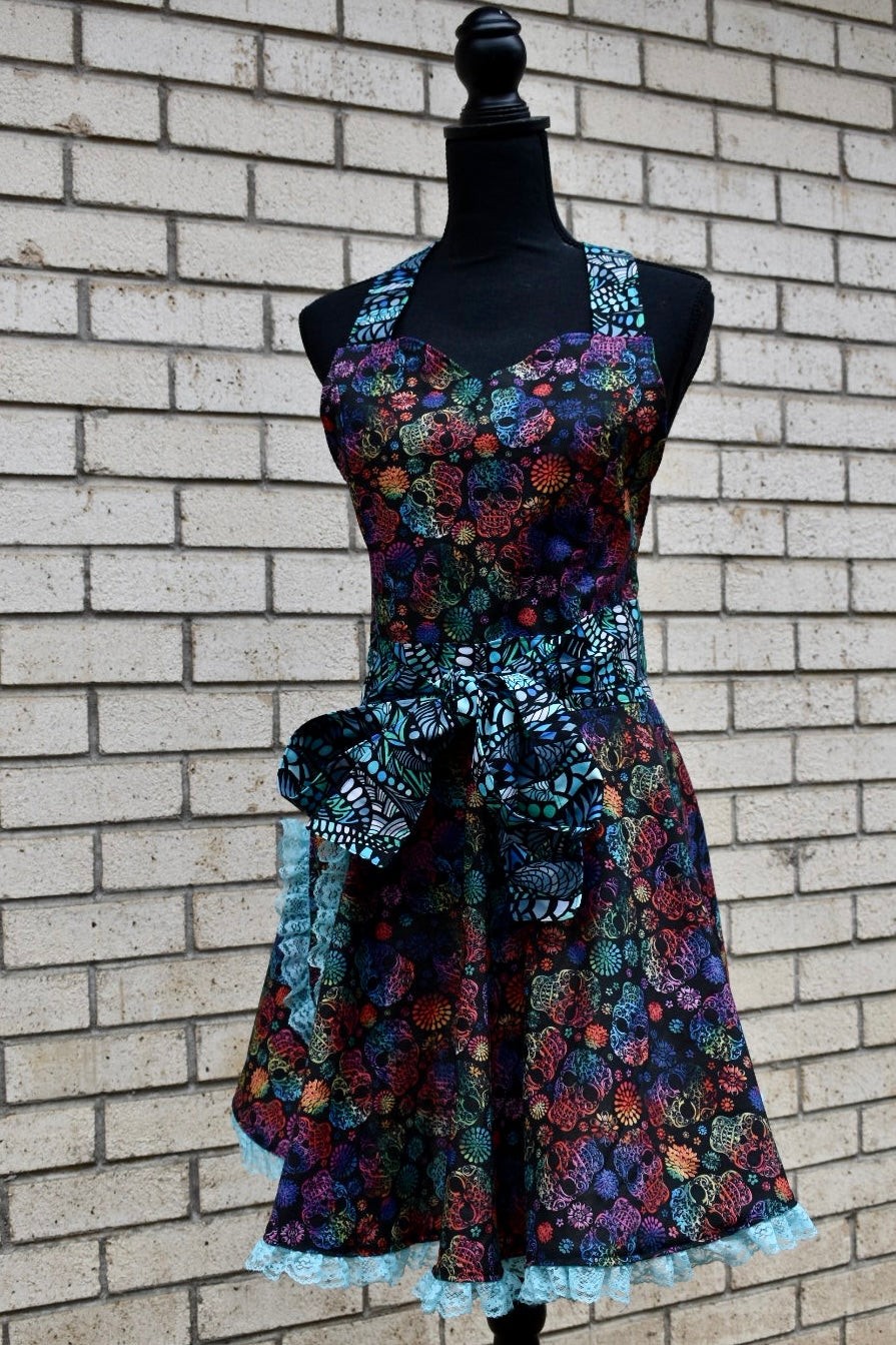 Sugar Skull Full Apron