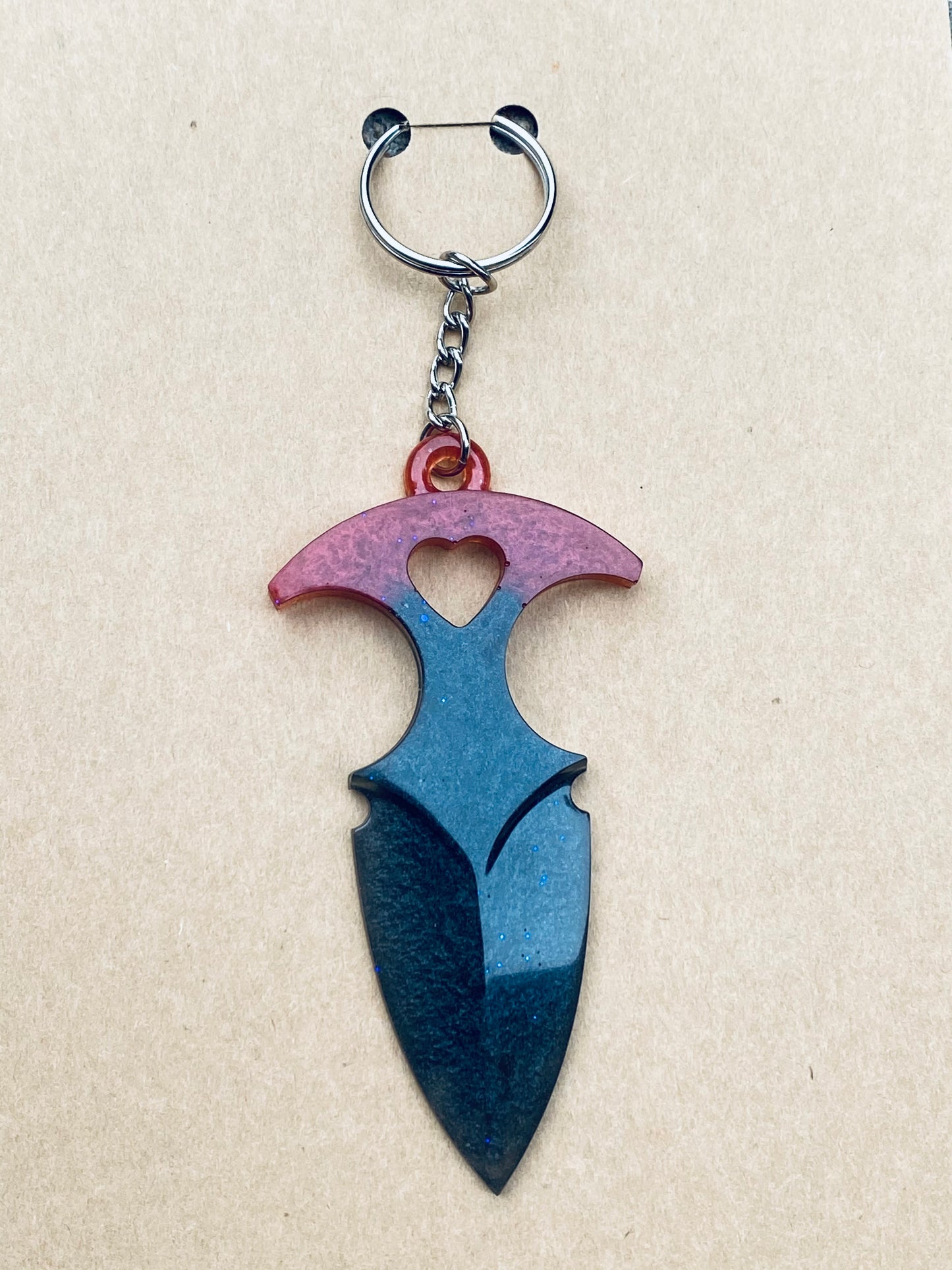 Self Defense Heart Cutout Keychain