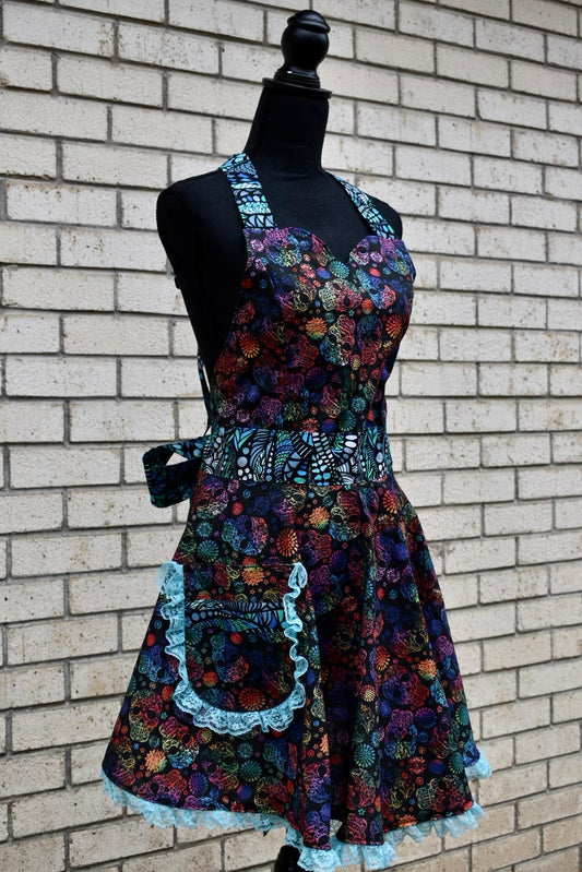 Sugar Skull Full Apron