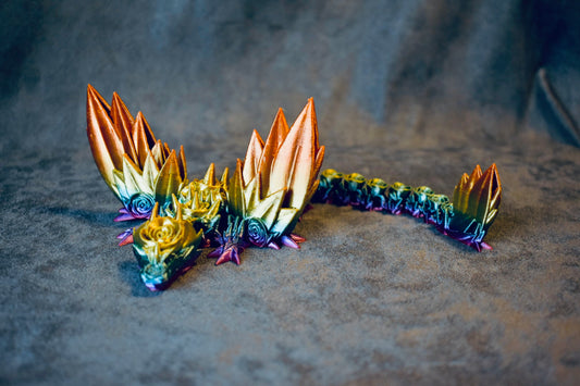 Rainbow Flower Winged Medium Dragon