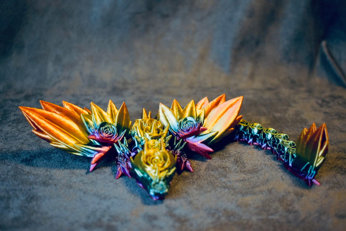 Rainbow Flower Winged Medium Dragon