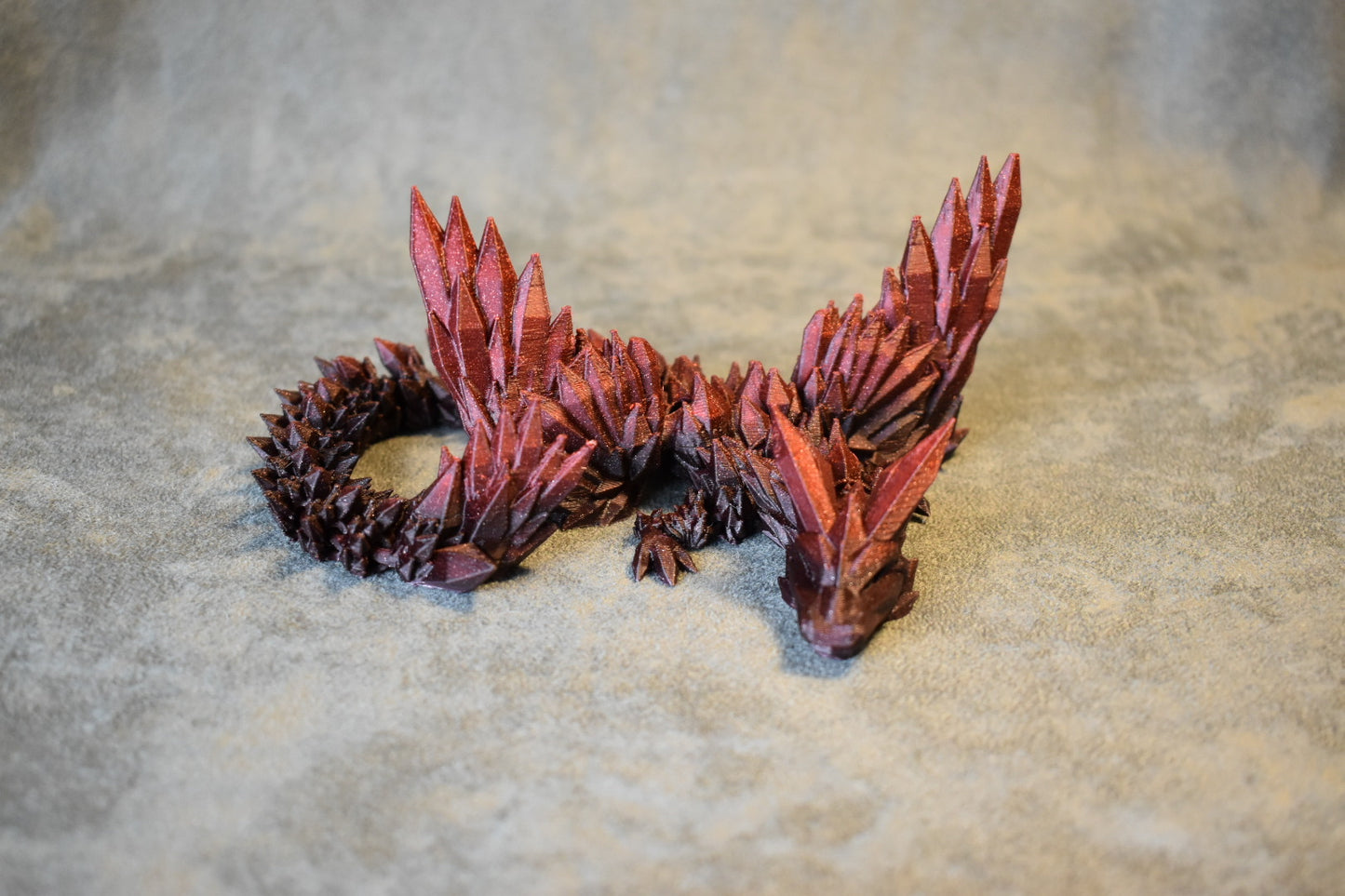 Red & Black Flower Winged Medium Dragon