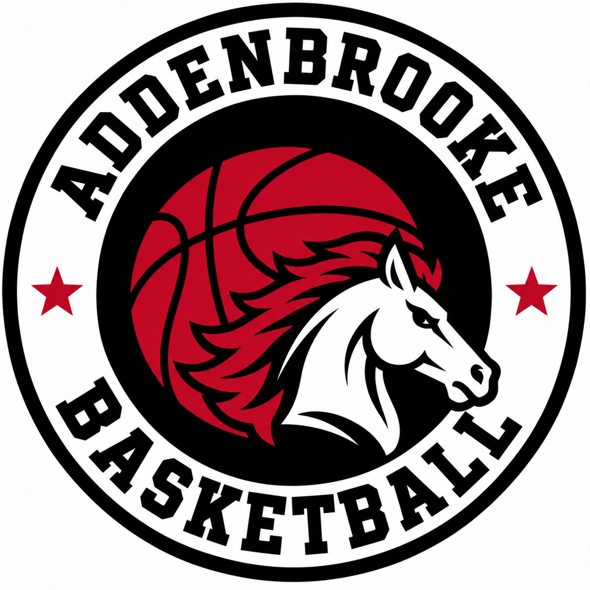 Addenbrooke Basketball iron-on patch — artwork preview