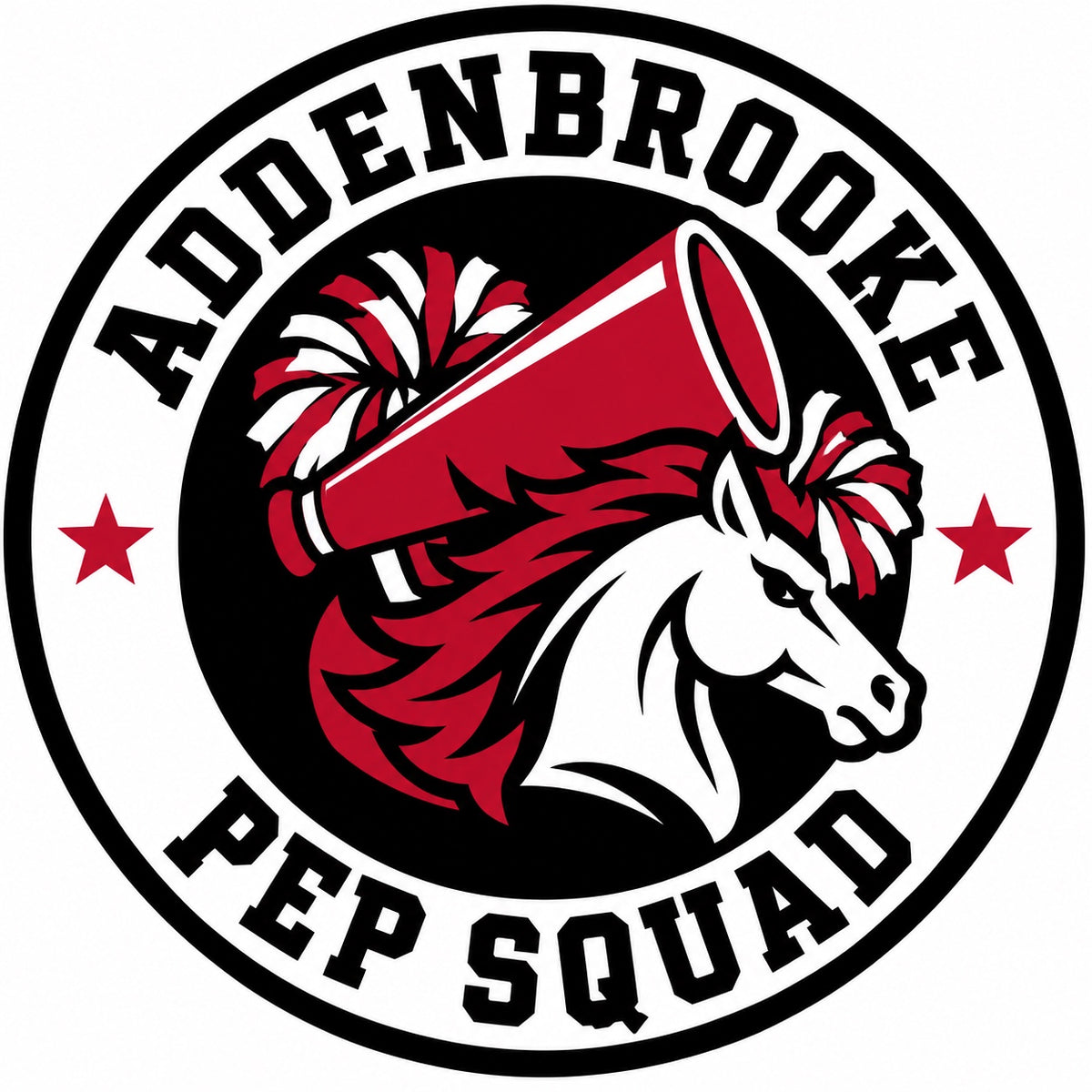 Addenbrooke Pep Squad iron-on patch — artwork preview