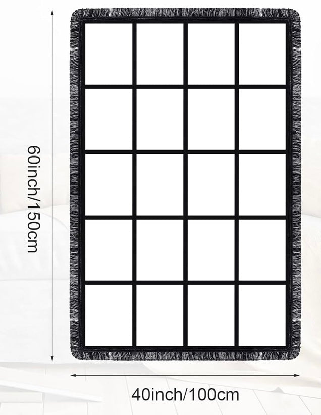 Blanket layout with 20 photo panels, measuring approximately 40 by 60 inches