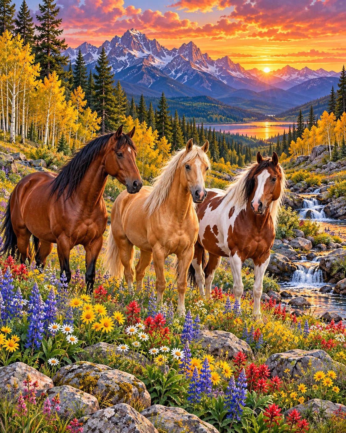 Colorado Mountain Horses — puzzle design preview