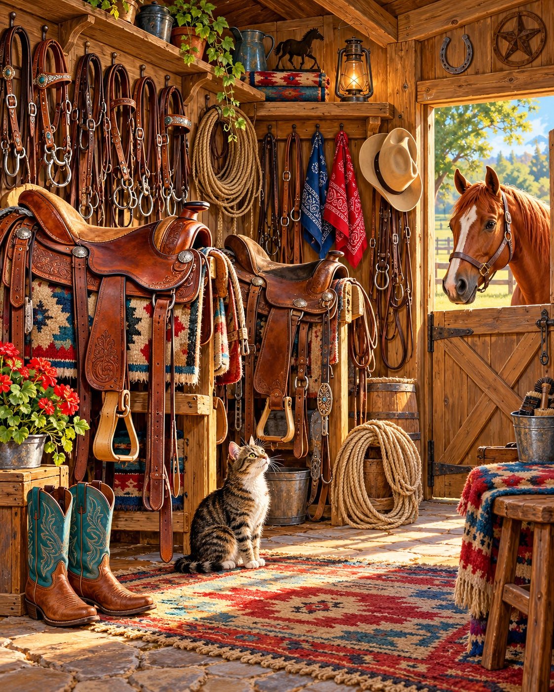 Cozy Tack Room — puzzle design preview