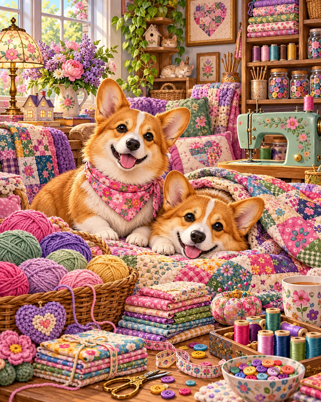 Craft Room Corgis — puzzle design preview