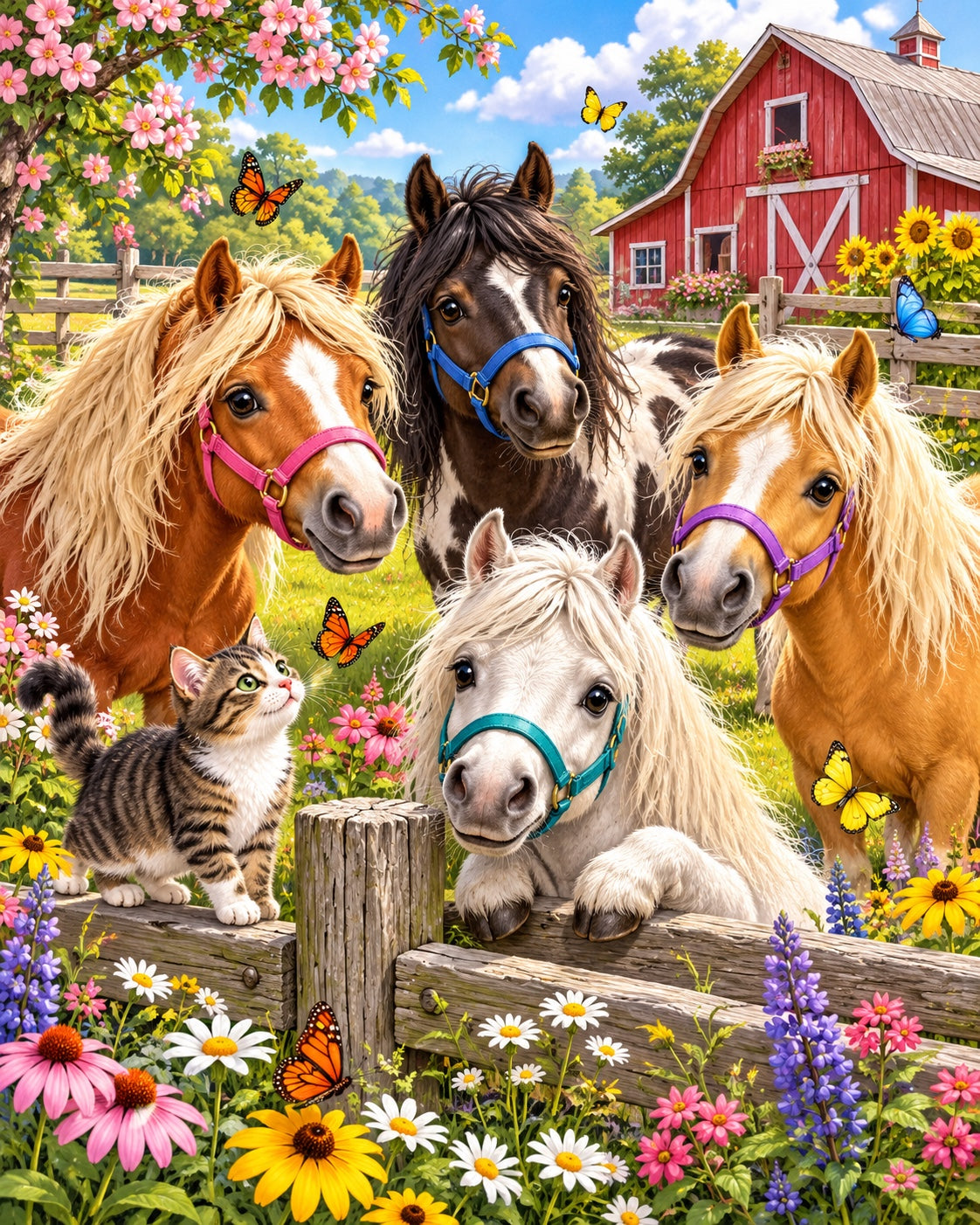Springtime Pony Friends — puzzle design preview