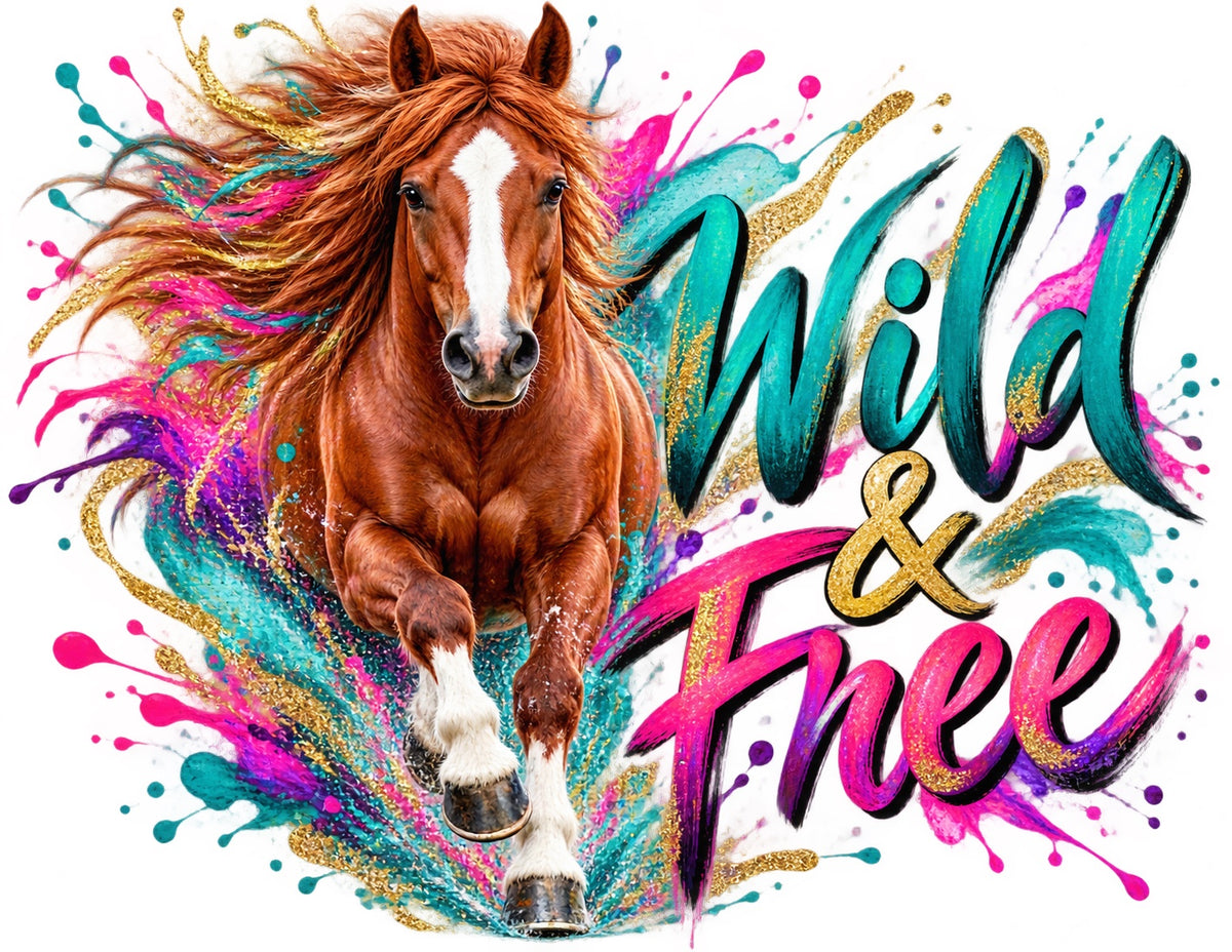 Wild & Free — artwork preview for a zip-top pouch
