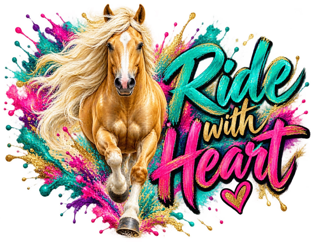 Ride with Heart — artwork preview for a zip-top pouch