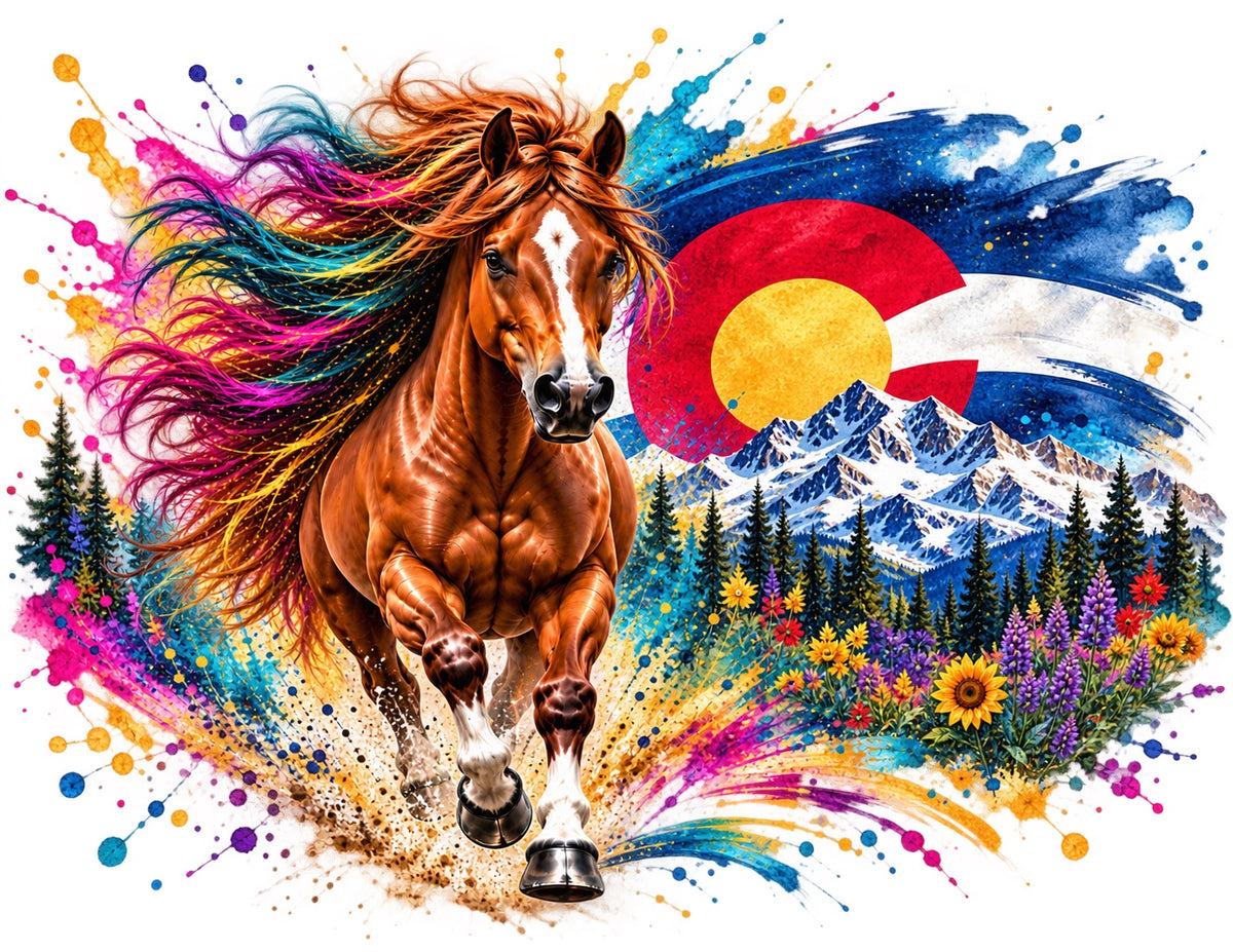 Colorado Horse — Mountain — artwork preview for a zip-top pouch
