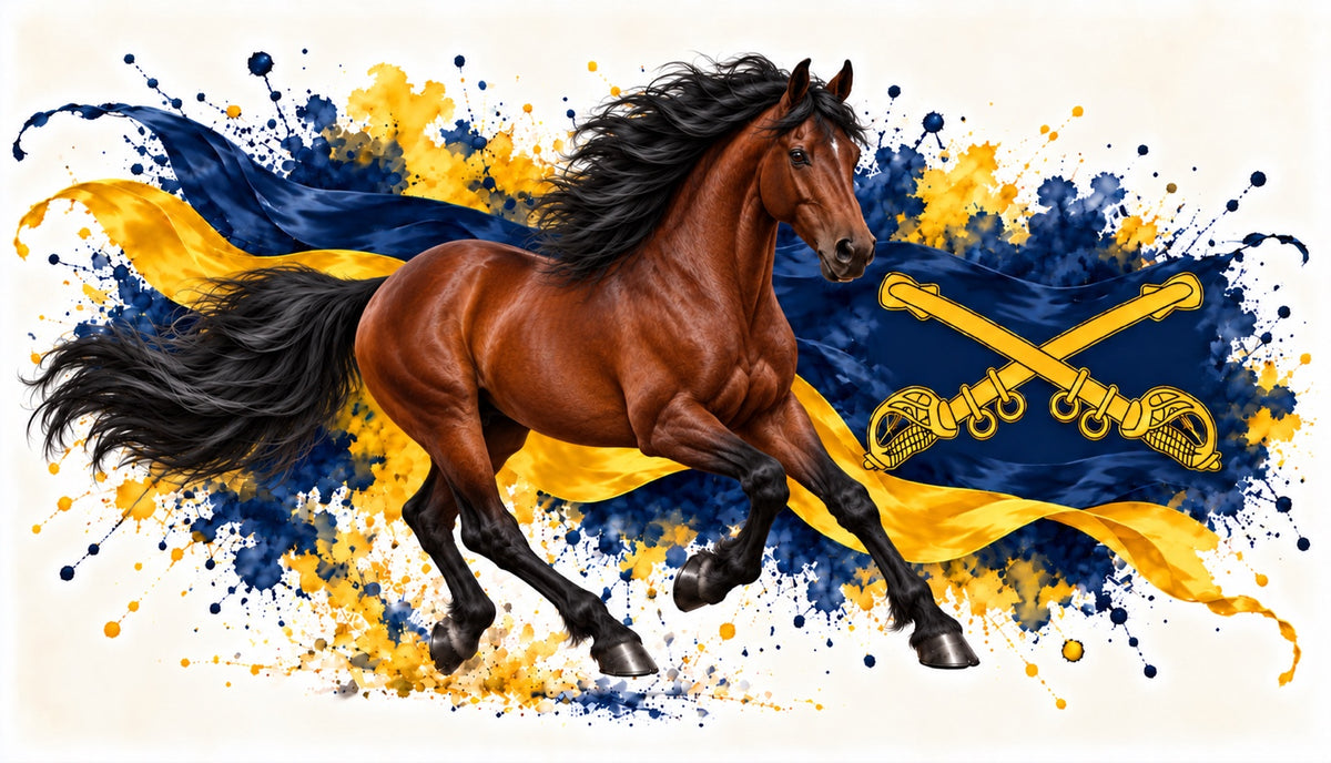 Horse & Crossed Swords — artwork preview for a zip-top pouch
