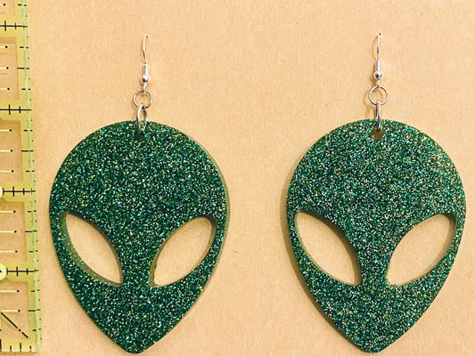 Alien earrings 3”