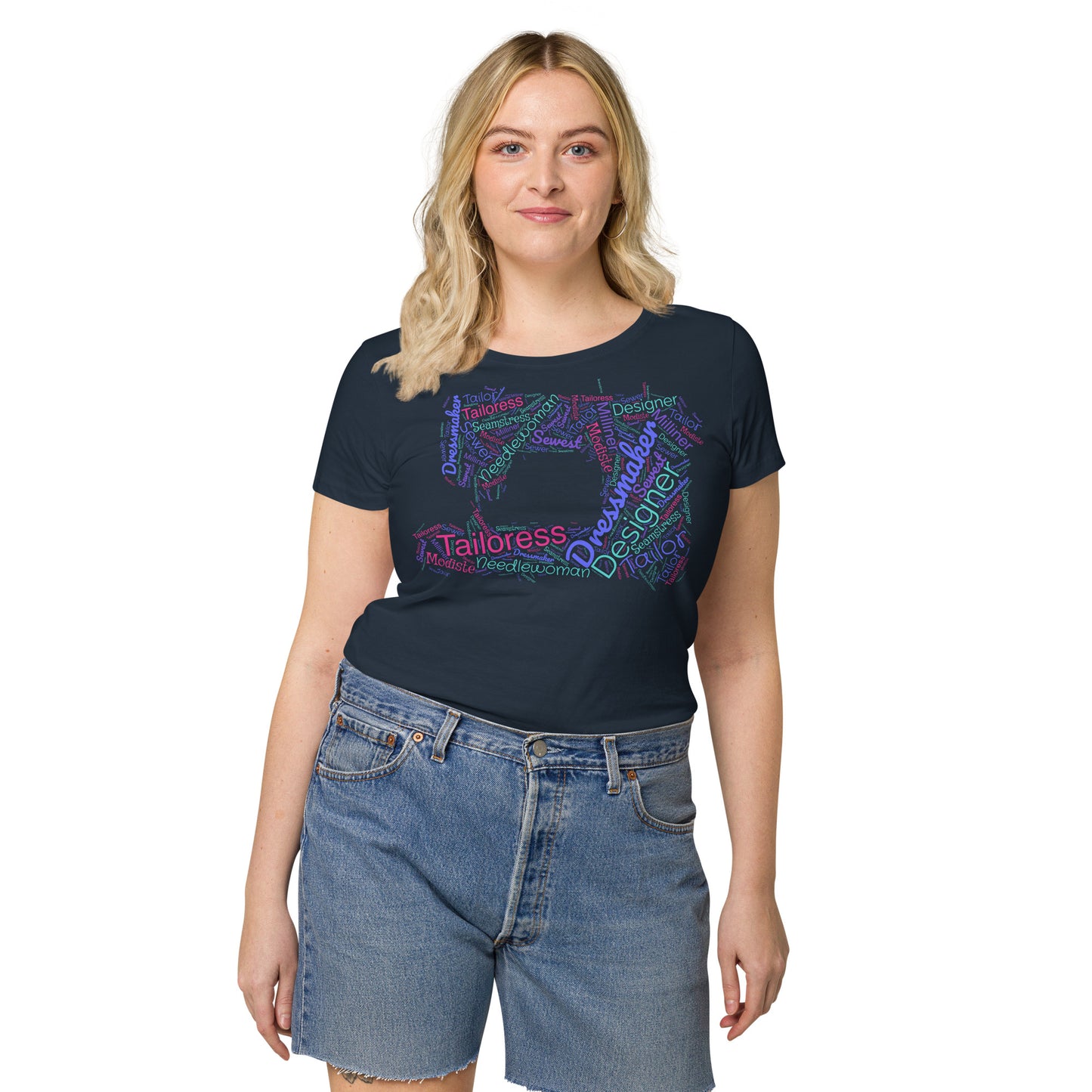 Seamstress Word Cloud Women’s basic organic t-shirt