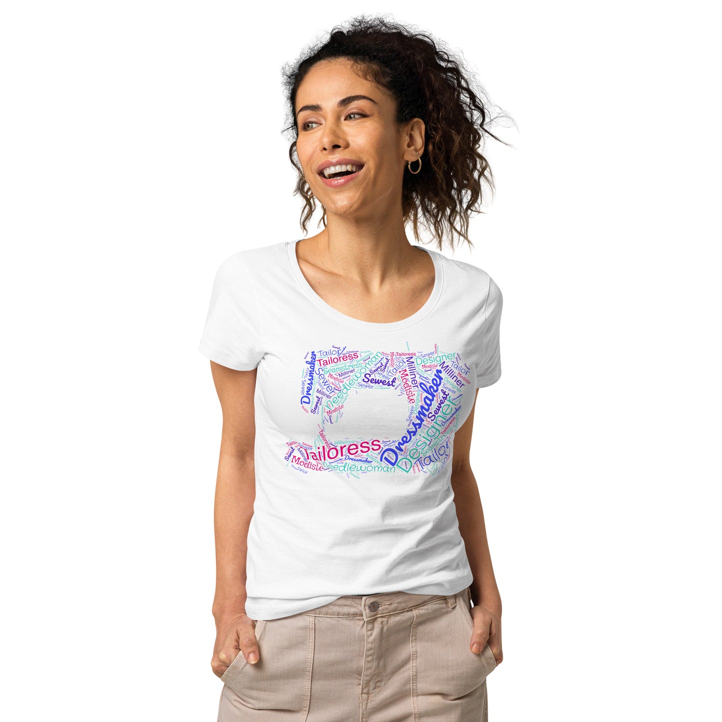 Seamstress Word Cloud Women’s basic organic t-shirt